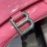 バーバリーバッグBURBERRY 2023新作 スモール ピンク クロコダイル アワーグラス バッグ