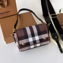 バーバリーバッグBURBERRY 2023新作 ラージ チェック柄 環境保護 キャンバス クロスボディバッグ