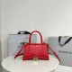 バレンシアガバッグBALENCIAGA 2023新作 アワーグラス バッグ 型押し レッド