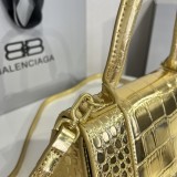バレンシアガバッグBALENCIAGA 2023新作 砂時計 バッグ 型押し ゴールド
