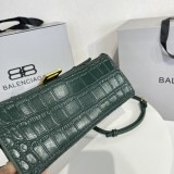 バレンシアガバッグBALENCIAGA 2023新作 アワーグラス バッグ 型押し グリーン