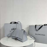 バレンシアガバッグBALENCIAGA 2023新作 アワーグラス バッグ 型押し グレー