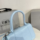 バレンシアガバッグBALENCIAGA 2023新作 アワーグラス バッグ エンボス ブルー