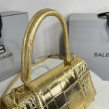 バレンシアガバッグBALENCIAGA 2023新作 砂時計 バッグ 型押し ゴールド