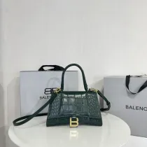 バレンシアガバッグBALENCIAGA 2023新作 アワーグラス バッグ 型押し グリーン