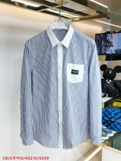 セリーヌ服CELINE 2023新作 ストライプ カジュアルシャツ
