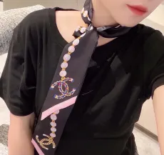 シャネルマフラーCHANEL 2023年新作ダブルレイヤーシルクスカーフ