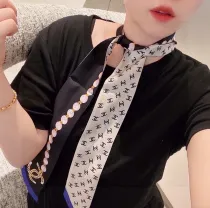 シャネルマフラーCHANEL 2023年新作ダブルレイヤーシルクスカーフ