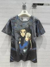 ロエベ服LOEWE 2023新作 宮崎駿共同 動く城プリント柄Tシャツ