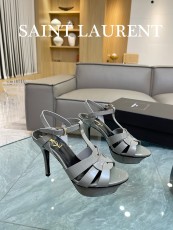 サンローラン靴Yves Saint Laurent 2023年新作マットパテントレザースティレットウォータープラットフォームサンダル