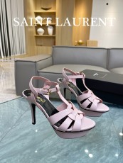 サンローラン靴Yves Saint Laurent 2023新作 マットレザー スティレット プラットフォームサンダル