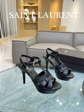 サンローラン靴Yves Saint Laurent 2023新作 マットレザー スティレット プラットフォームサンダル