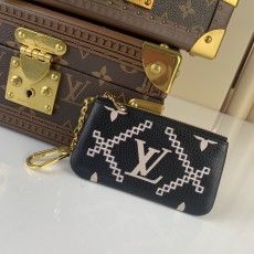 ルイヴィトン財布LOUIS VUITTON 2023新作 m81234 刺繍 黒 キー 小銭入れ