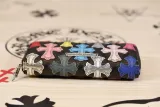 クロムハーツ財布CHROME HEARTS 2023新作 マルチクロスカラー ロングジッパーウォレット