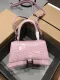 バーバリーバッグBURBERRY 2023新作 クロコダイル ルージュ パウダー シルバーバックル 砂時計 バッグ