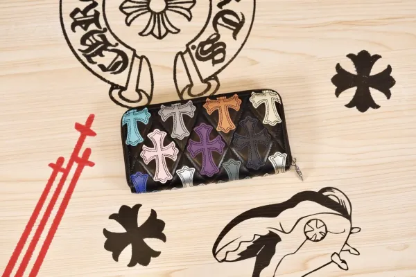 クロムハーツ財布CHROME HEARTS 2023新作 マルチクロスカラー ロングジッパーウォレット