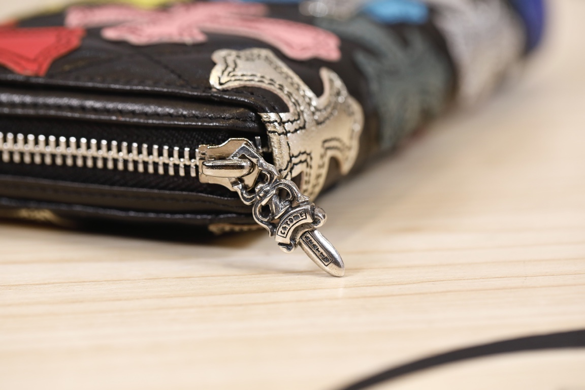 クロムハーツ財布CHROME HEARTS 2023新作 マルチクロスカラー ロングジッパーウォレット
