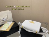 プラダバッグPRADA 2023新作 メタルロゴ装飾レザーショルダーメッセンジャーバッグ