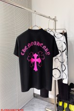 クロムハーツ服CHROME HEARTS 2023新作 前後プリント丸首半袖Tシャツ