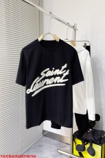 サンローラン服Yves Saint Laurent 2023年新作 上質コットン丸首半袖Tシャツ