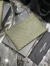 サンローラン財布Yves Saint Laurent 2023年の新しい高品質のジャガードステッチドキュメントハンドバッグ