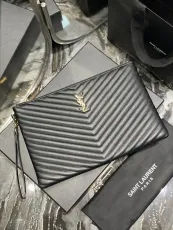 サンローラン財布Yves Saint Laurent 2023年の新しい高品質のジャガードステッチドキュメントハンドバッグ