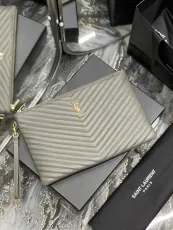 サンローラン財布Yves Saint Laurent 2023年の新しい高品質のジャガードステッチドキュメントハンドバッグ