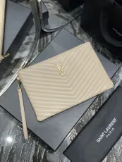 サンローラン財布Yves Saint Laurent 2023年の新しい高品質のジャガードステッチドキュメントハンドバッグ