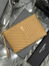 サンローラン財布Yves Saint Laurent 2023年の新しい高品質のジャガードステッチドキュメントハンドバッグ