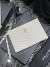 サンローラン財布Yves Saint Laurent 2023年の新しい高品質のジャガードステッチドキュメントハンドバッグ