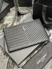 サンローラン財布Yves Saint Laurent 2023年の新しい高品質のジャガードステッチドキュメントハンドバッグ