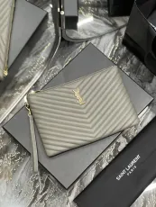 サンローラン財布Yves Saint Laurent 2023年の新しい高品質のジャガードステッチドキュメントハンドバッグ