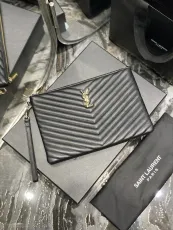サンローラン財布Yves Saint Laurent 2023年の新しい高品質のジャガードステッチドキュメントハンドバッグ