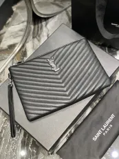 サンローラン財布Yves Saint Laurent 2023年の新しい高品質のジャガードステッチドキュメントハンドバッグ