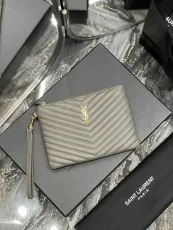 サンローラン財布Yves Saint Laurent 2023年の新しい高品質のジャガードステッチドキュメントハンドバッグ
