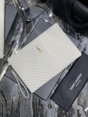 サンローラン財布Yves Saint Laurent 2023年の新しい高品質のジャガードステッチドキュメントハンドバッグ