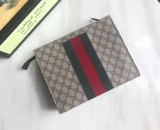 グッチ財布GUCCI 2023年新作 高級コスメバッグ 475316 ブラウン PVC 赤緑リボン