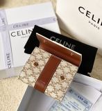 セリーヌ財布CELINE 2023年新作 高品質 スモールプリント シープレザー 三つ折り財布 10D57