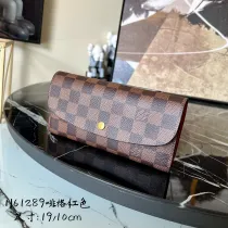 ルイヴィトン財布LOUIS VUITTON 高級 2023新作 N61289 ブラウン レッド ゴールド バックル ウォレット