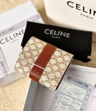 セリーヌ財布CELINE 2023年新作 高品質 スモールプリント シープレザー 三つ折り財布 10D57
