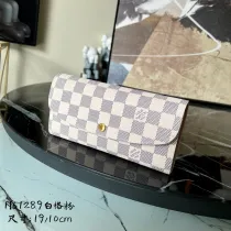 ルイヴィトン財布LOUIS VUITTON 高級 2023新作 N61289 ホワイト グリッド ピンクゴールド バックル ウォレット