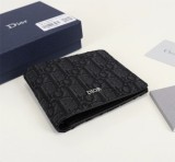 ディオール財布DIOR 2023新作 高品質 BBH027 メンズ ショートウォレット ブラック ジャカードクロス