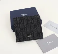 ディオール財布DIOR 2023新作 高品質 BBH027 メンズ ショートウォレット ブラック ジャカードクロス