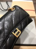バレンシアガバッグBALENCIAGA 2023 新しい高品質の小さな黒ショー フラワー ゴールド バックル砂時計チェーン バッグ