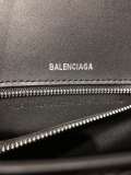 バレンシアガバッグBALENCIAGA 2023年新作高級クロコダイルブラックシルバーバックル砂時計バッグ