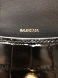 バレンシアガバッグBALENCIAGA 2023年新作高級クロコダイルブラックゴールドバックル砂時計バッグ