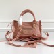 バレンシアガバッグBALENCIAGA 2023 新しい高品質の金のバックル パウダー スモール ゴートスキン オートバイ バッグ