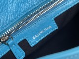 バレンシアガバッグBALENCIAGA 2023 新しい高品質 699 オイル ワックス ブルー オートバイ バッグ
