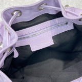 バレンシアガバッグBALENCIAGA 2023 新しい高品質 92567 小さな紫色のオートバイのバケット バッグ