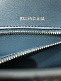バレンシアガバッグBALENCIAGA 2023年新作高級クロコダイルグレーブルーシルバーバックル砂時計バッグ